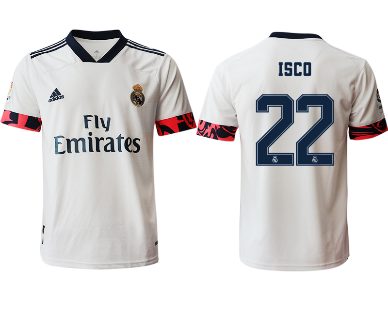 Men 2020-2021 club Real Madrid home aaa version #22 white Soccer Jerseys2